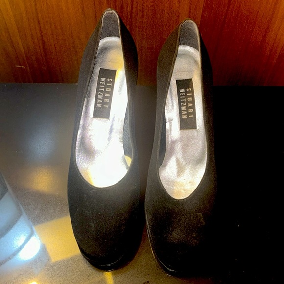 Stuart Weitzman Osmary black peau heels - Picture 1 of 4